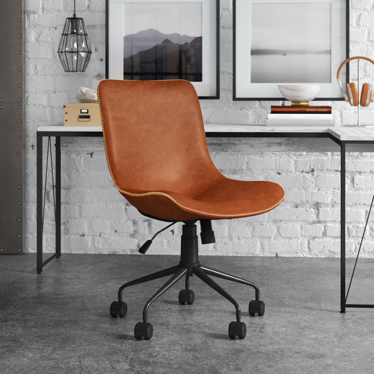 Gray leather desk discount chair